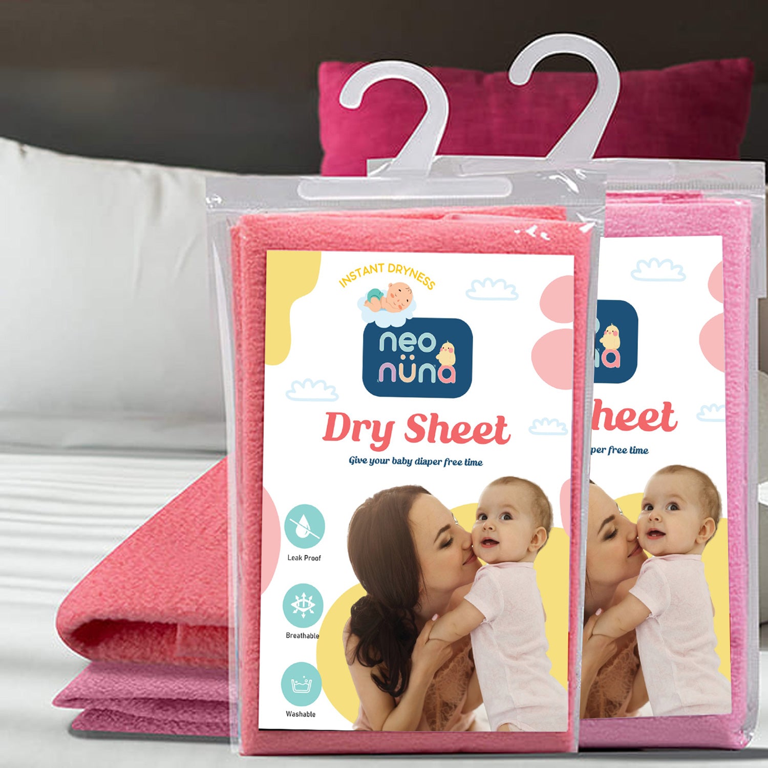 Waterproof Baby Bed Protector Dry Sheet for New Born Babies, Baby Blue