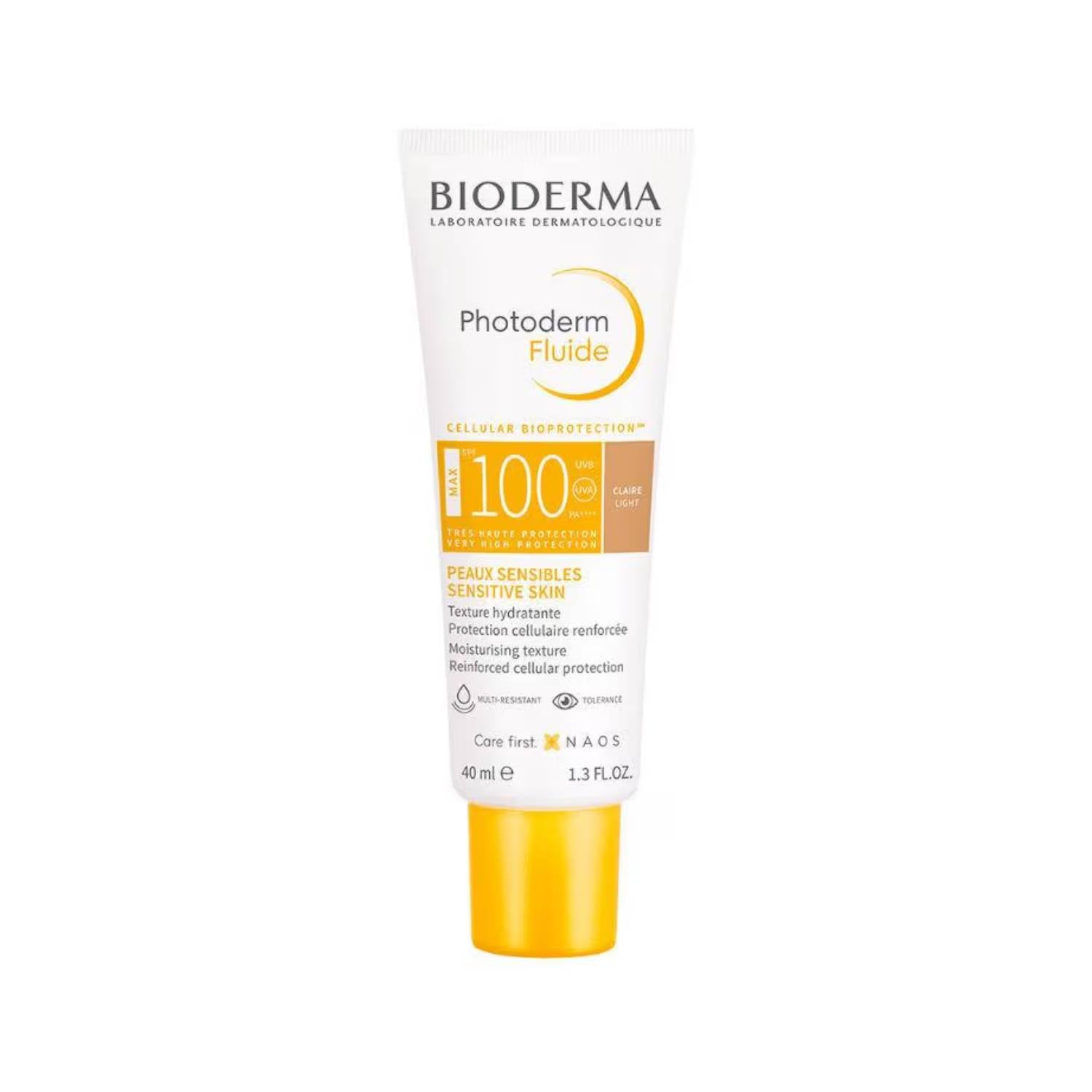 Bioderma SPF 100+ Tinted Sunscreen - Photoderm Aquafluide Claire With UVA Protection (40ml)
