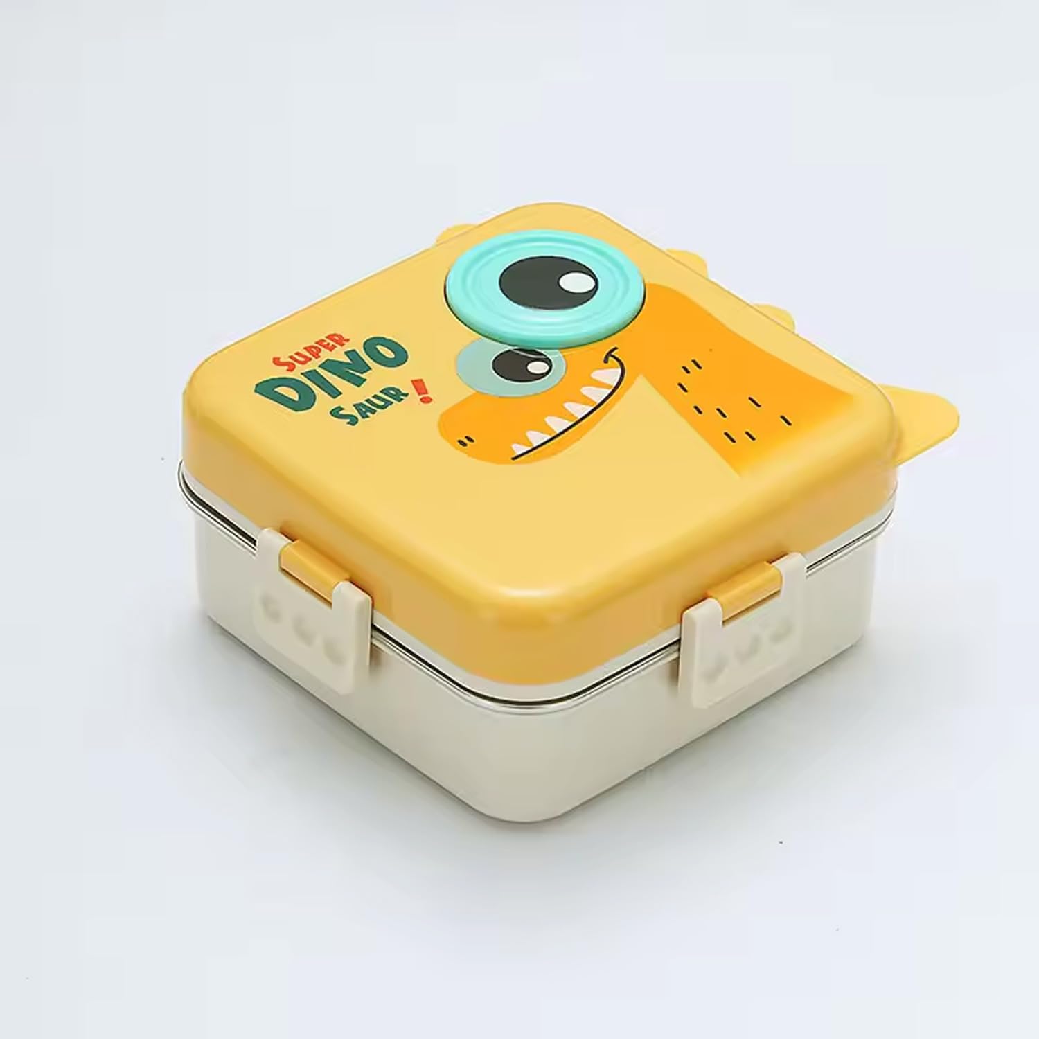 Dino Design School Lunch Box Food Container 1120ml+70ml Stainless Steel Lunch Box for Kids