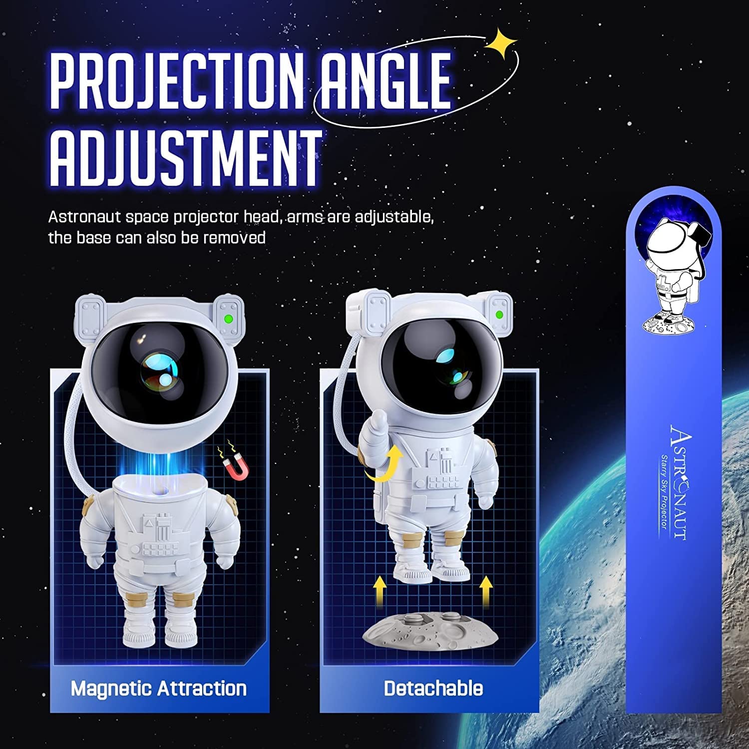 Astronaut Galaxy Projector with Remote Control Night Light for Gifts