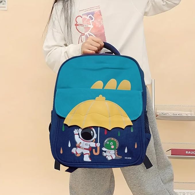 Playful Embossed Adventure Boys Girls Kids School Bag for Ages 2-5 Years - Astronaut