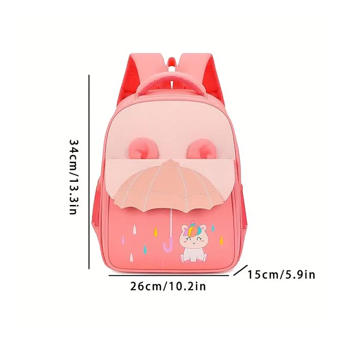 Playful Embossed Adventure Boys Girls Kids School Bag for Ages 2-5 Years - Unicorn