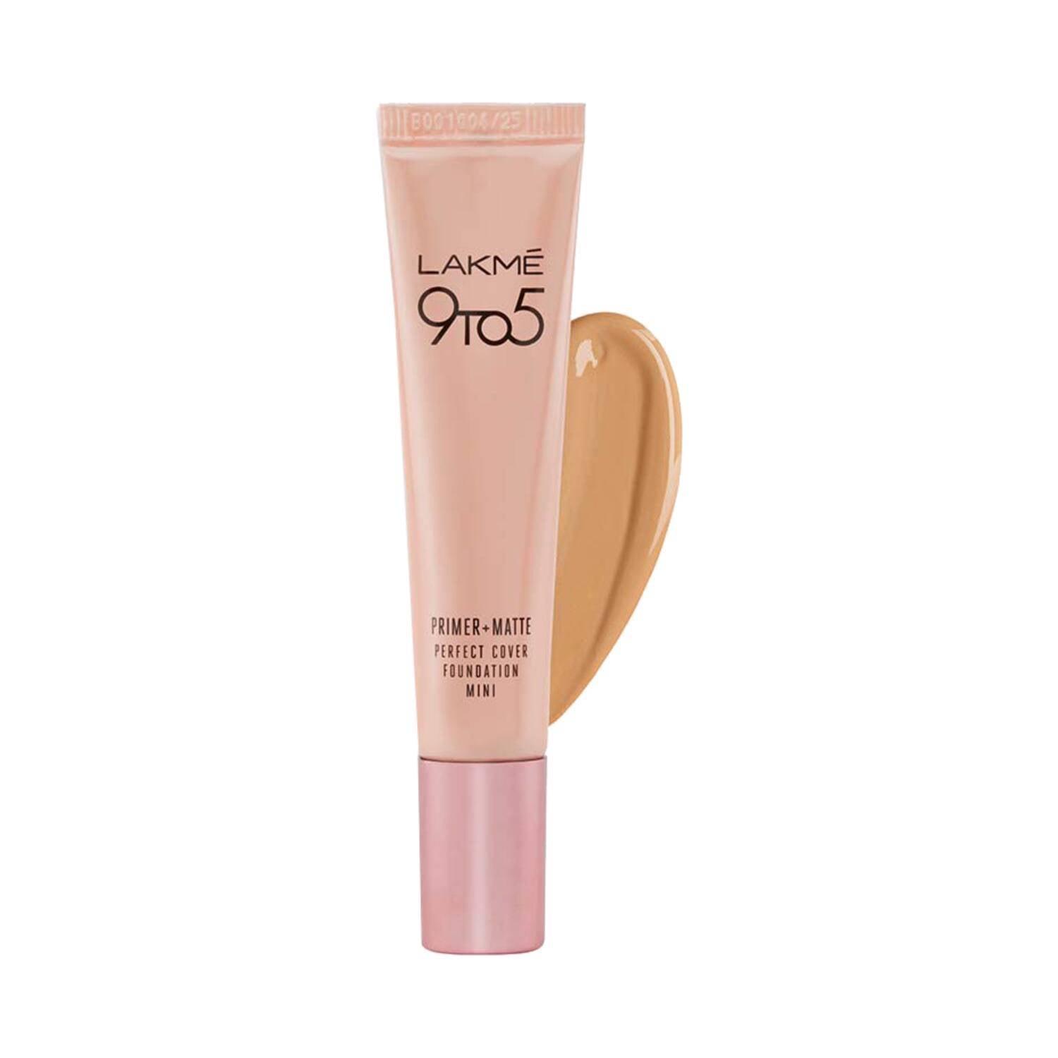 Lakme 9 To 5 Primer + Matte Perfect Cover Foundation Mini SPF 20 - C140 Cool Rose (15ml)