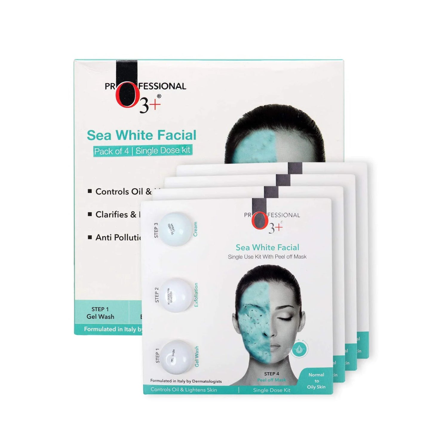 O3+ Sea White Facial Kit Pack of 4