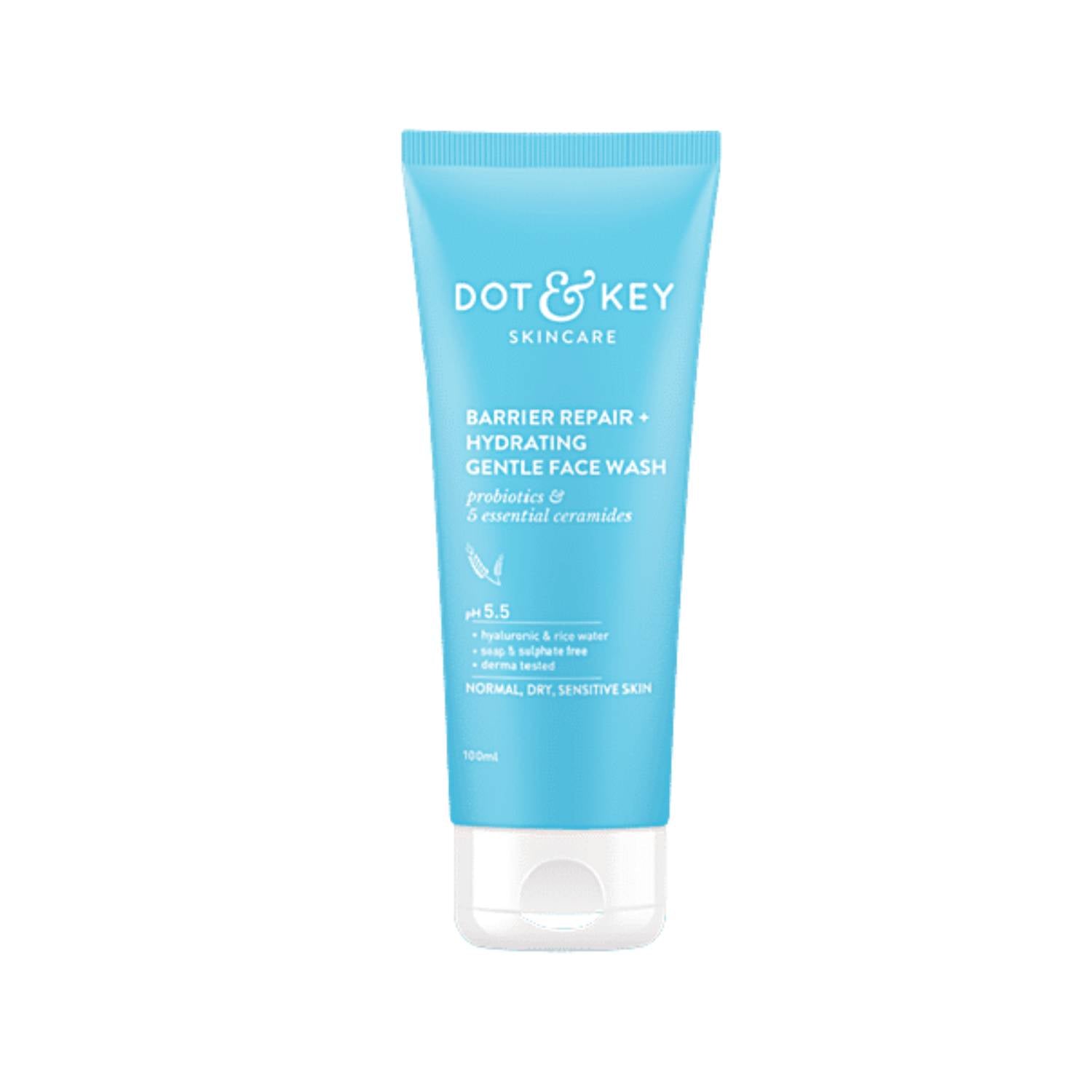 Dot & Key Barrier Repair + Hydrating Gentle Face Wash - pH 5.5, For Normal To Dry Skin, 100 ml