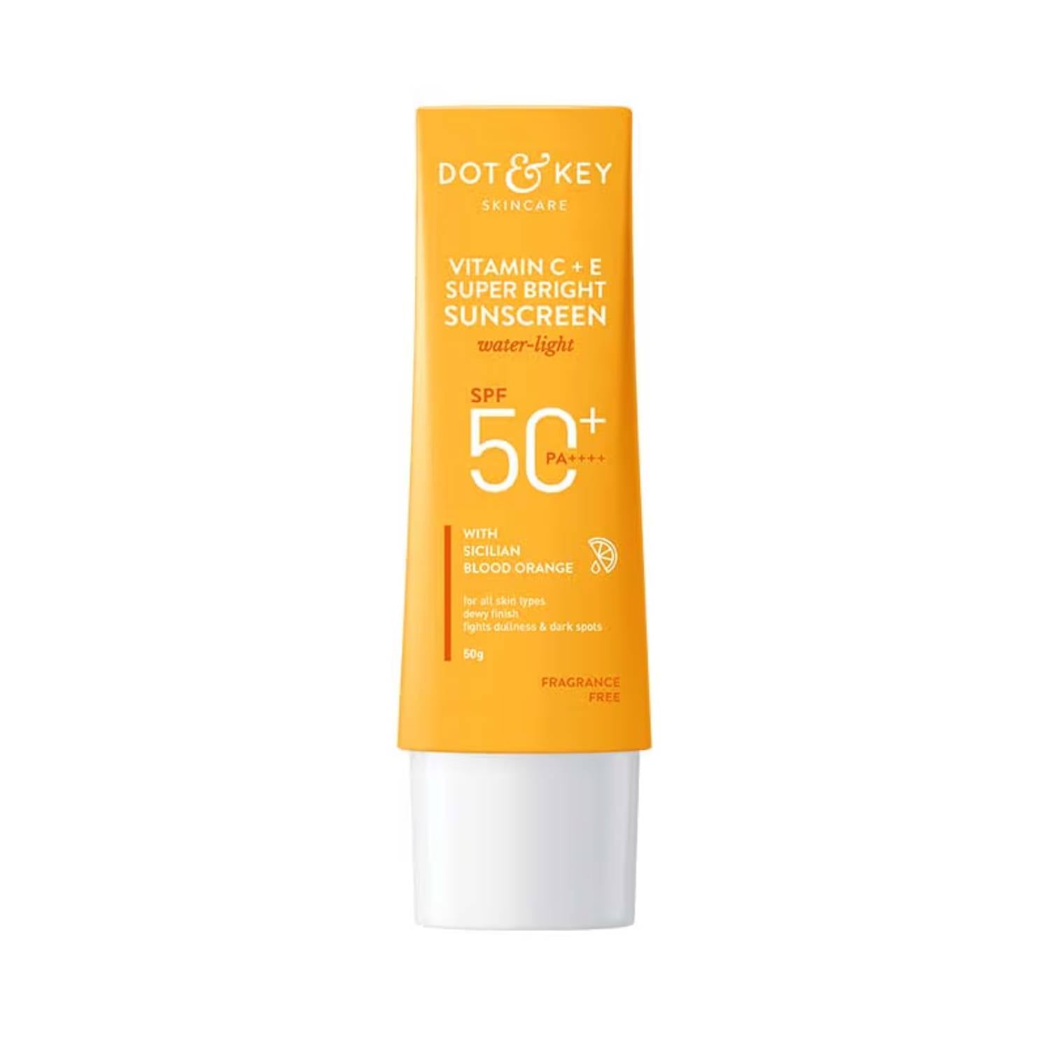 Dot & Key Vitamin C + E Face Sunscreen SPF 50 PA+++ For Glowing Skin, 100% No White Cast (50g)