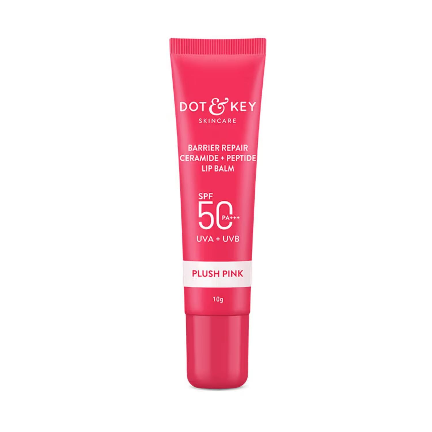 Dot & Key Ceramide & Peptide Barrier Repair Brightening Lip Balm SPF 50 PA+++ - Plush Pink (10 g)