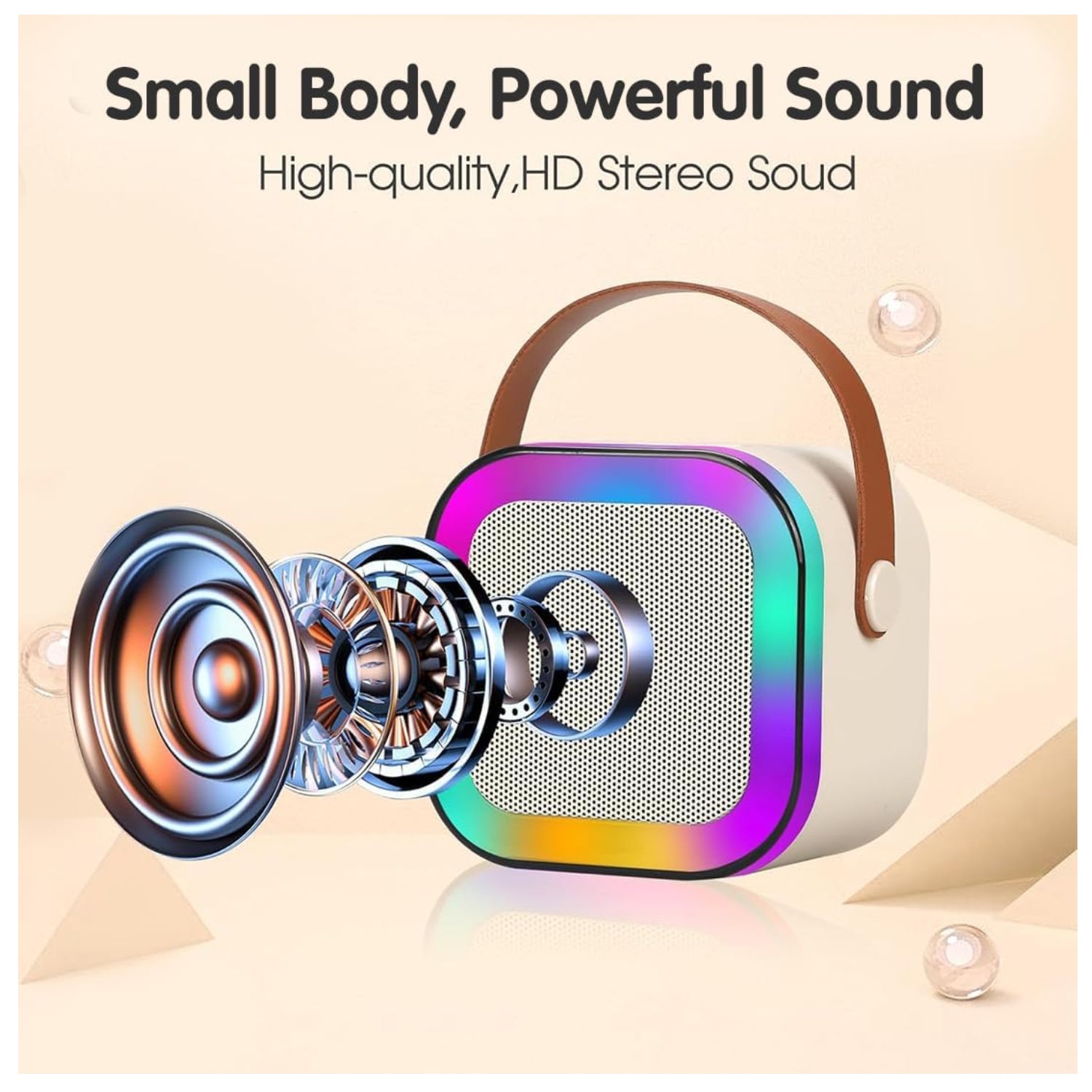 Karaoke Bluetooth Speaker with Wireless Microphone and Dynamic Lights Birthday Gift