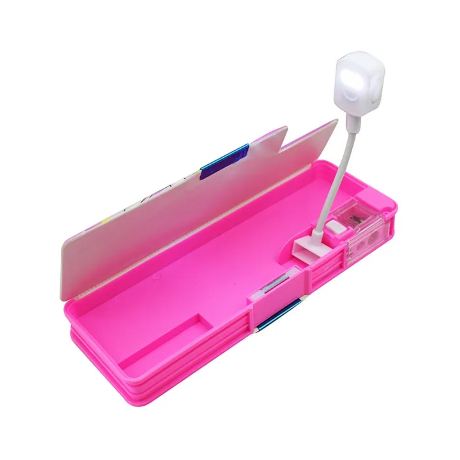 Pencil Box with LED Light and Dual Sharpener for School Kids - Unicorn