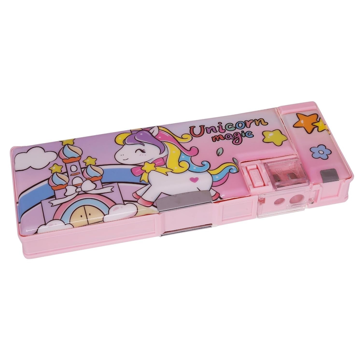Pencil Box Dual Sharpener for School Kids - Unicorn Magic