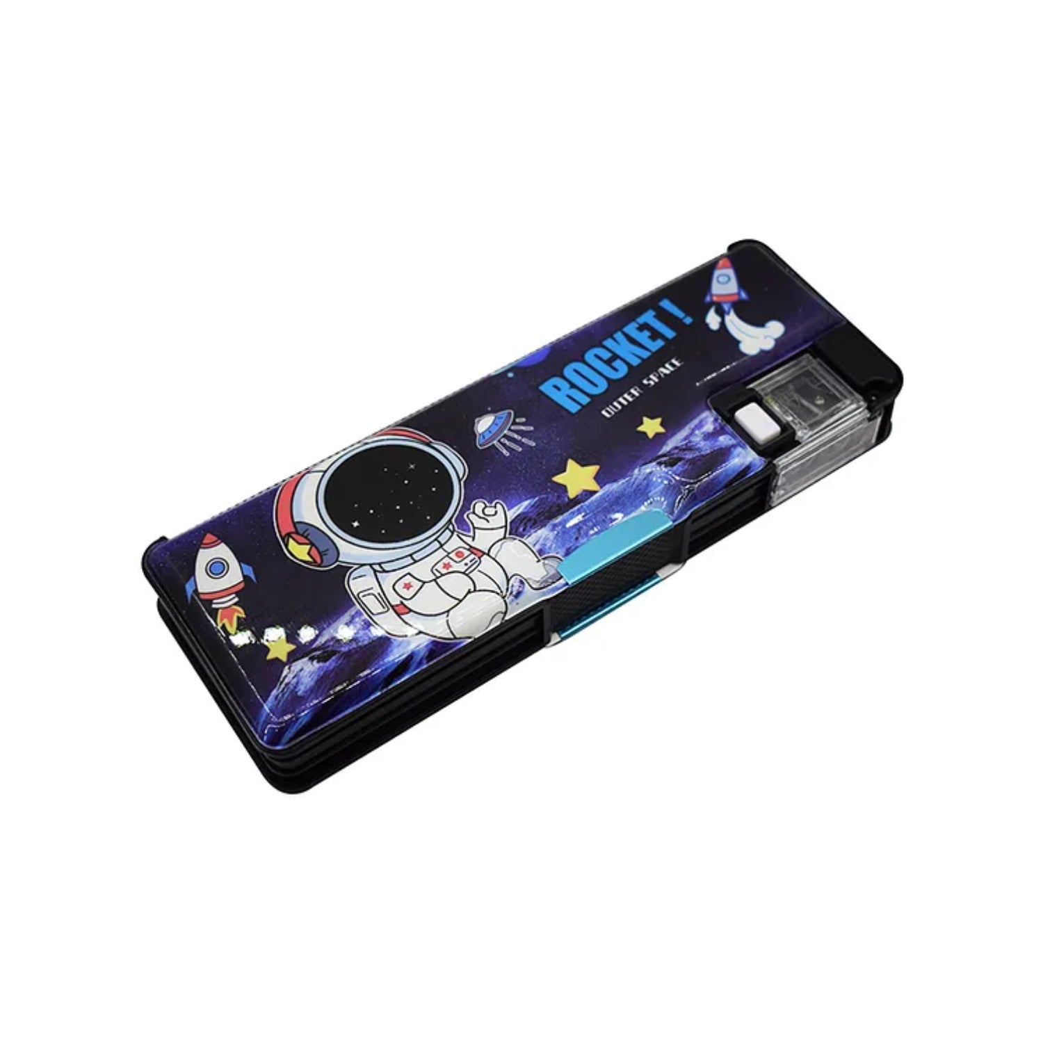 Pencil Box with LED Light and Dual Sharpener for School Kids - Astronaot