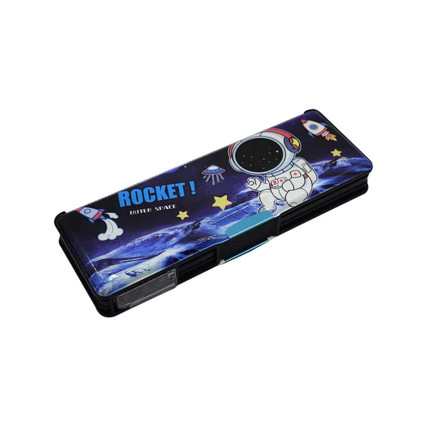 Pencil Box with LED Light and Dual Sharpener for School Kids - Astronaot