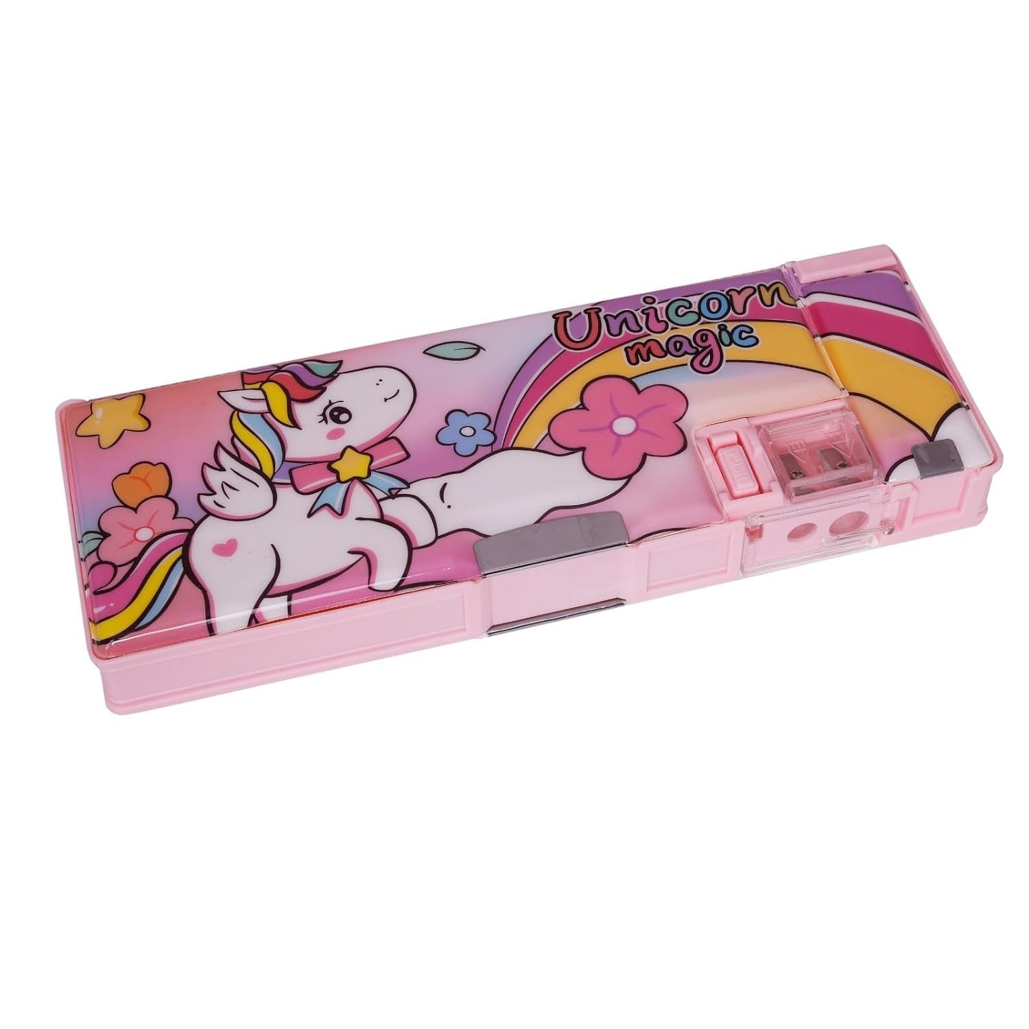 Pencil Box Dual Sharpener for School Kids - Unicorn Magic