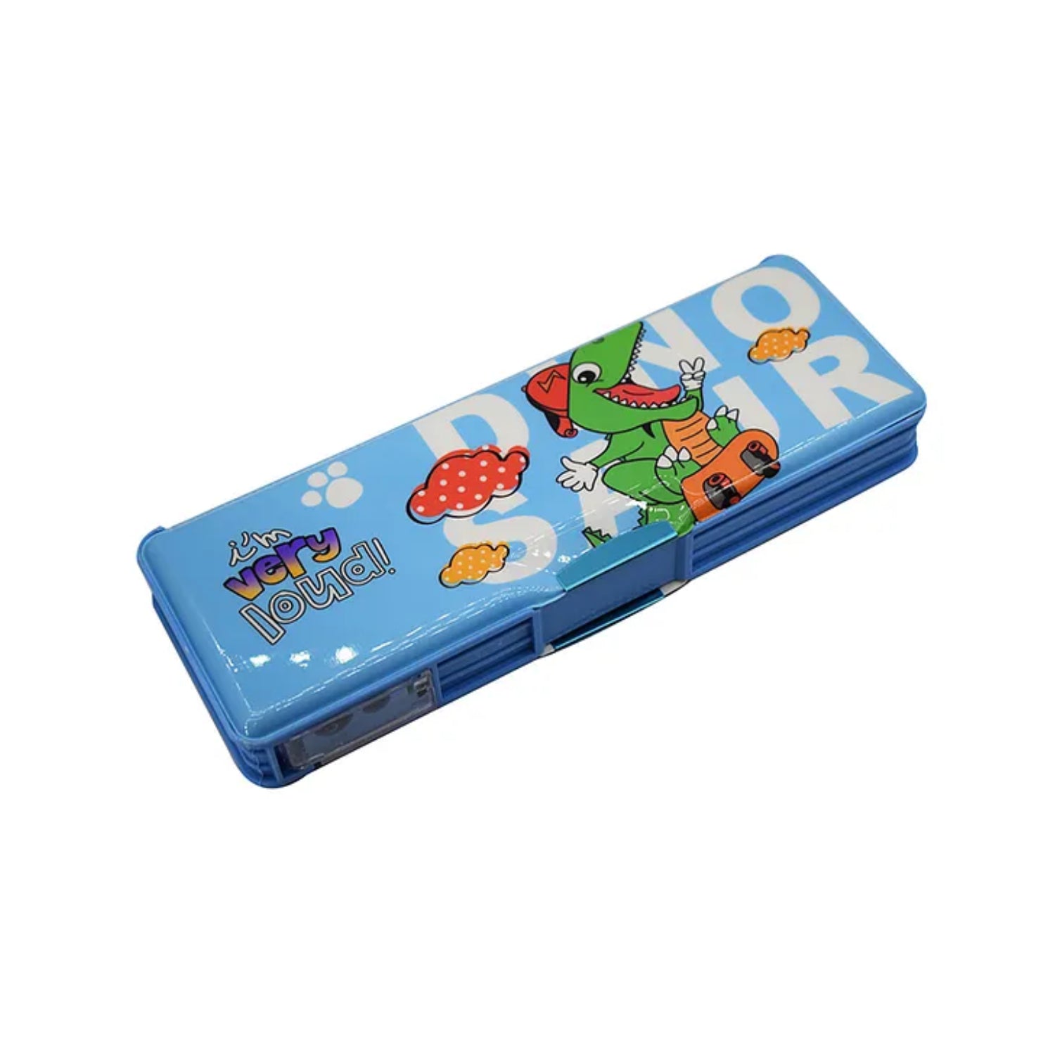 Pencil Box with LED Light and Dual Sharpener for School Kids - Dino