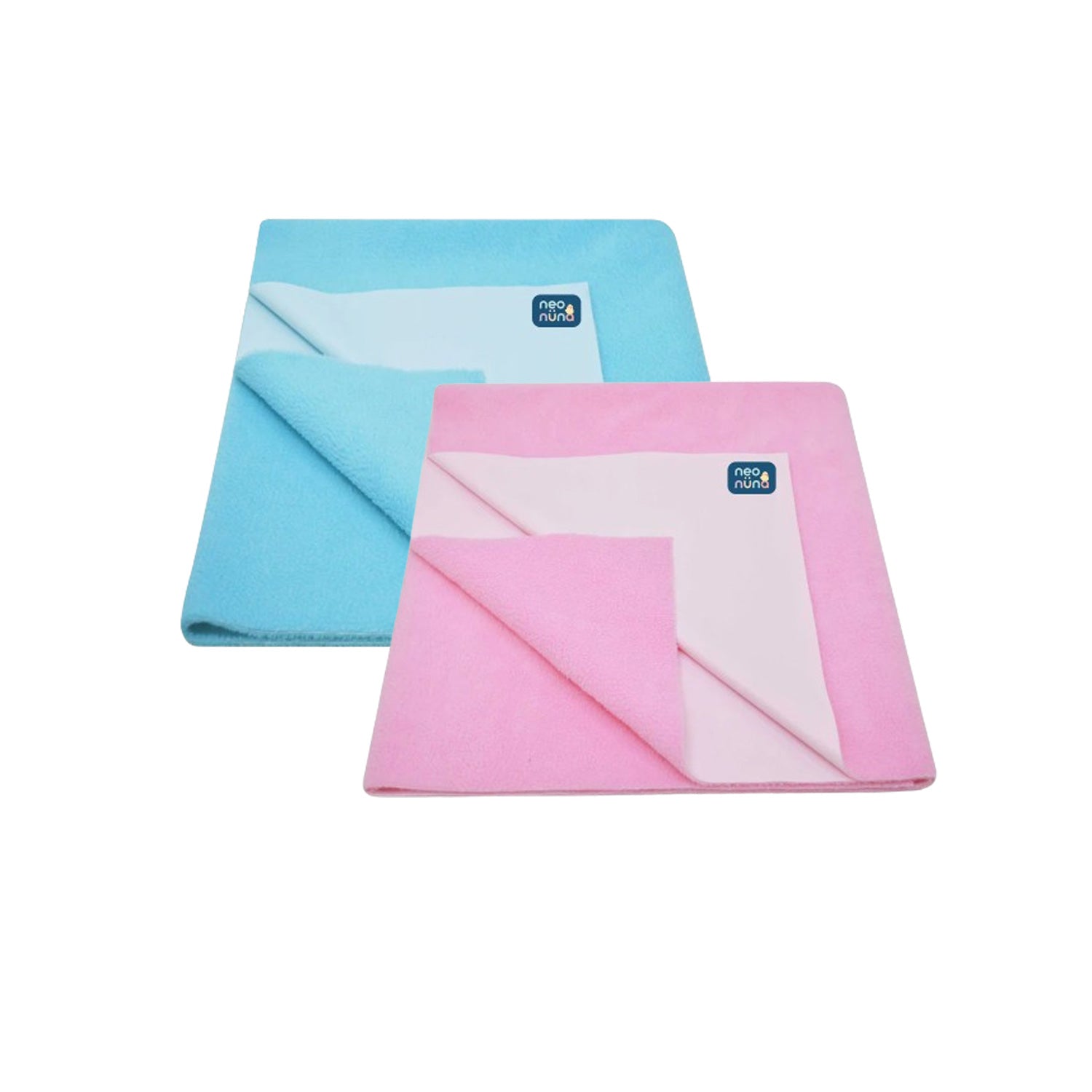 Waterproof Baby Bed Protector Dry Sheet For New Born Babies - Baby Blue & Baby Pink Pack of 2