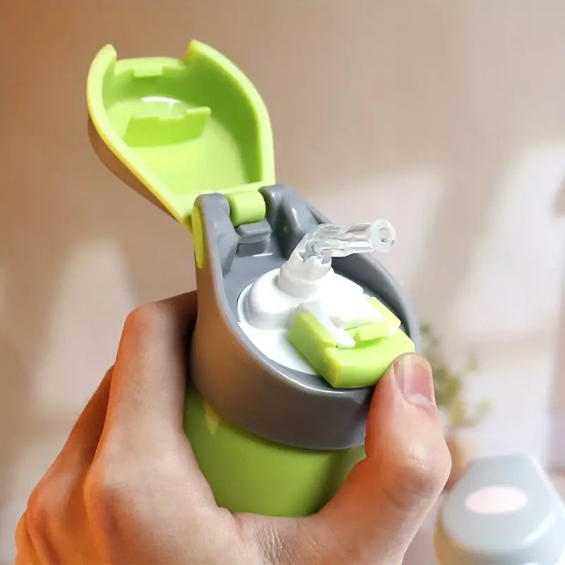 Stylish Vacuum Insulated Stainless Steel Sports Cup with Straw - Blue (500ml)