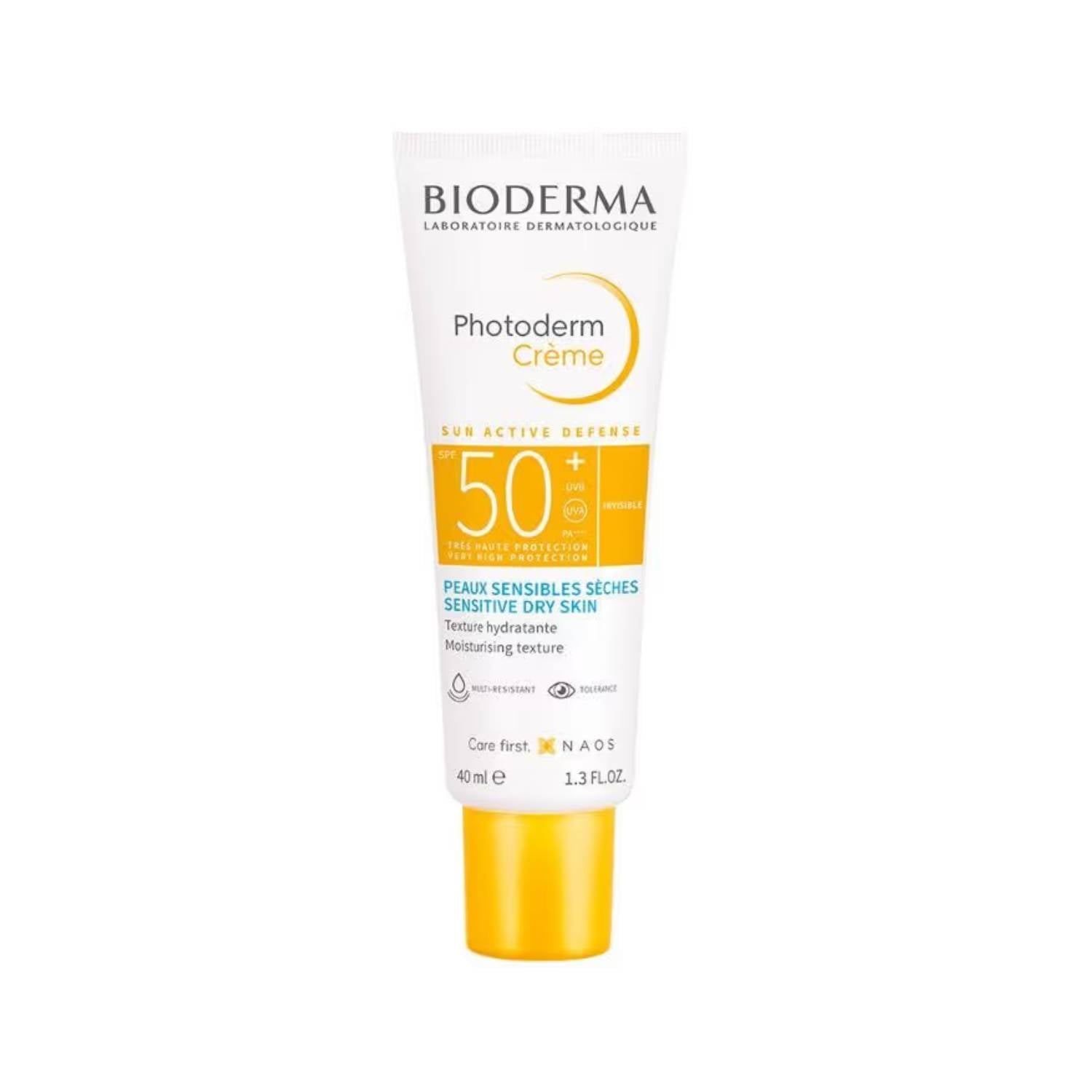 Bioderma SPF 50+ Sunscreen - Photoderm Creme For Normal to Dry Senstive Skin - No White Cast (40ml)