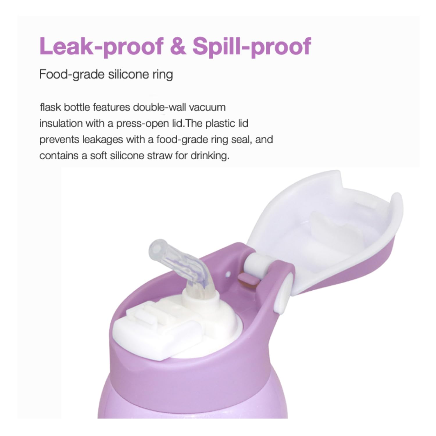 Stainless Steel Water Bottle for Hot and Cold Kidster Sipper - Pink (500ML)