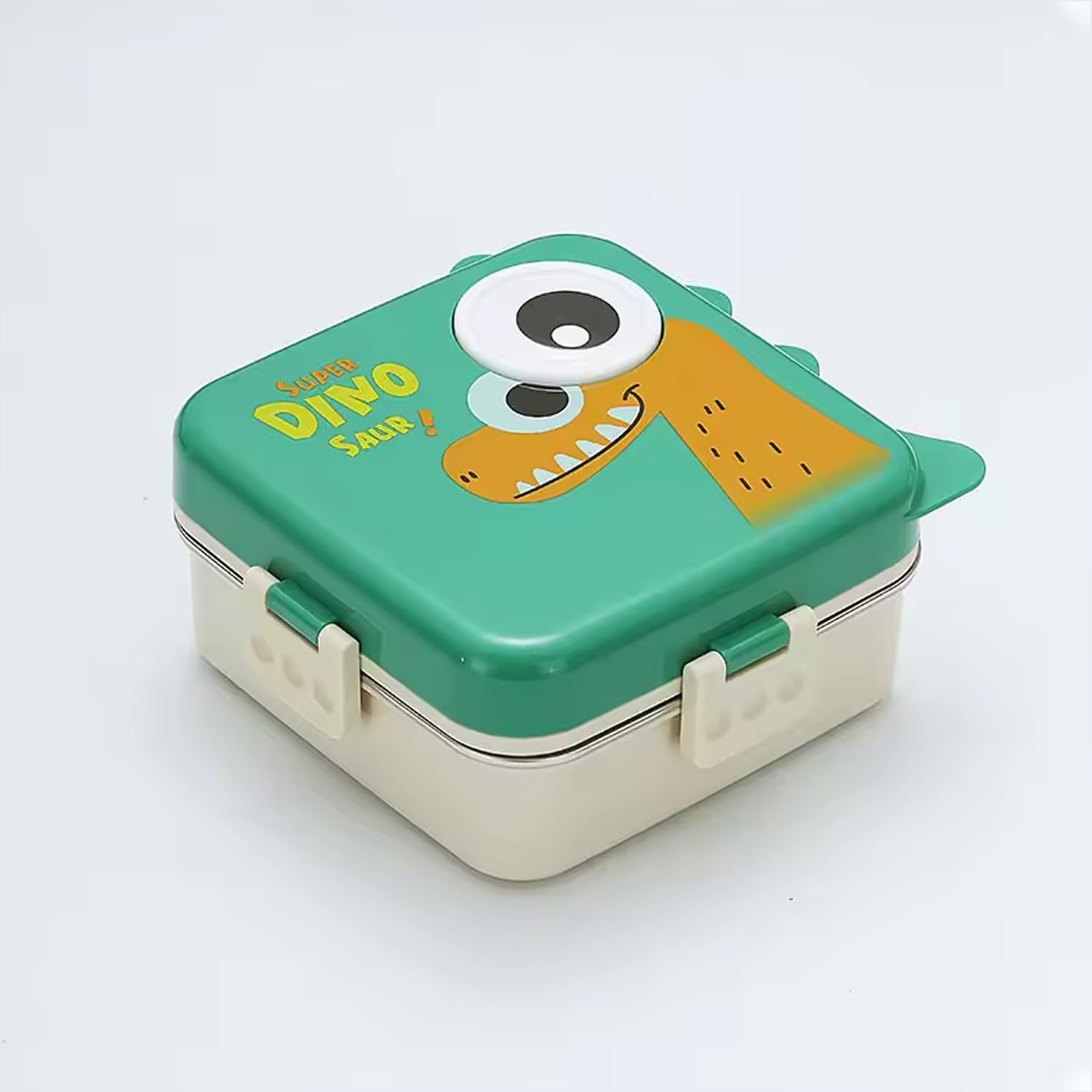 Dino Design School Lunch Box Food Container 1120ml+70ml Stainless Steel Lunch Box for Kids