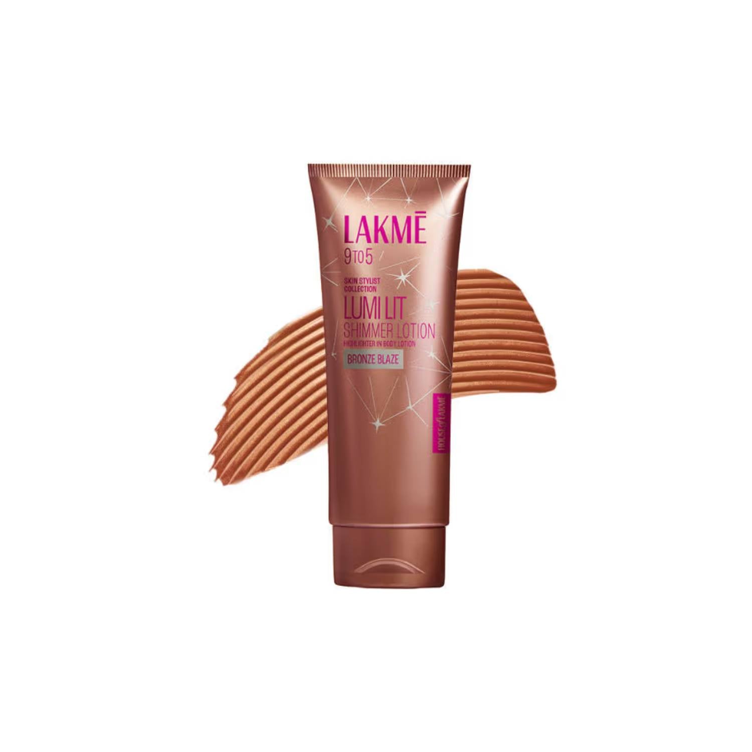 Lakme Lumi Lit Lotion Body Highlighter & Strobe Cream With Niacinamide & Hyaluronic Acid - Bronze (100ml)