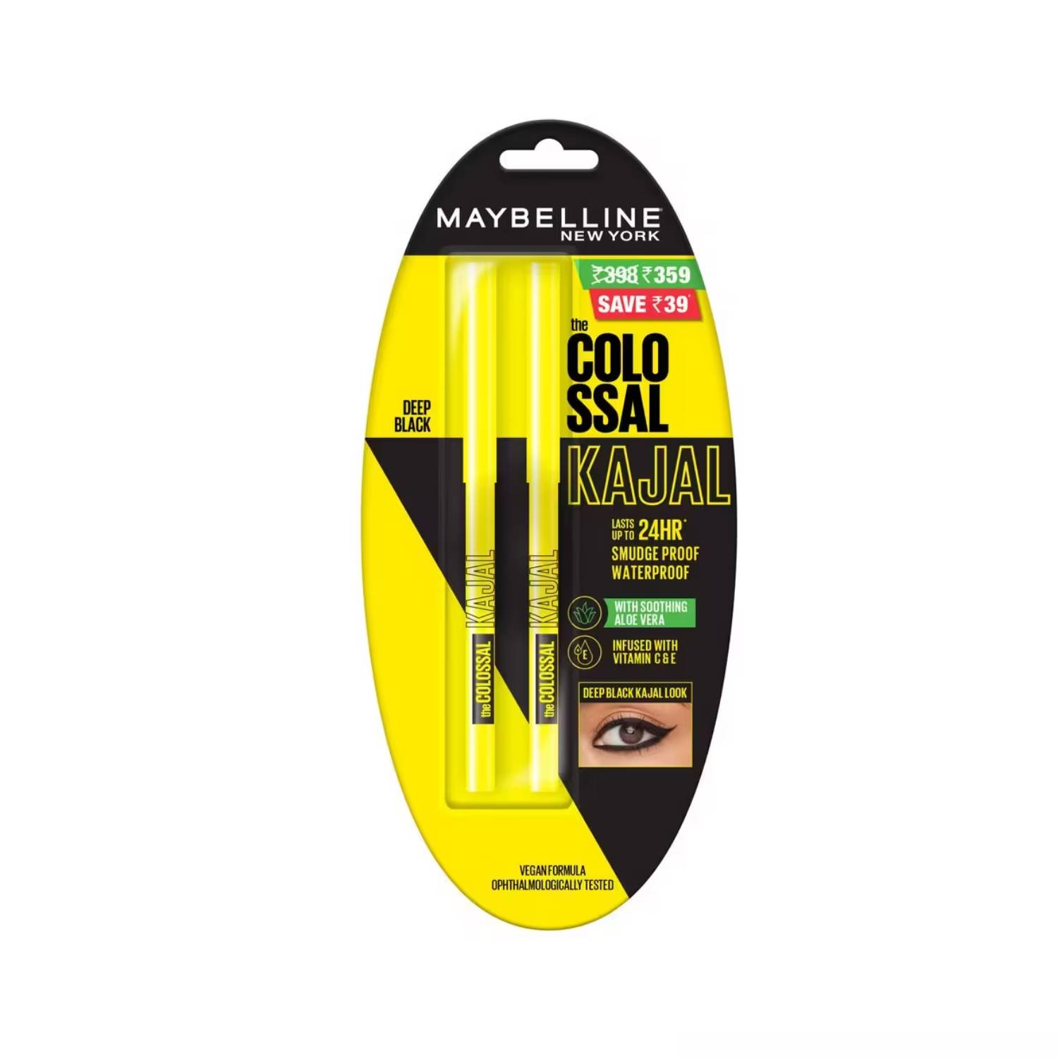 Maybelline New York Colossal Kajal - Pack Of 2, 0.7 gm