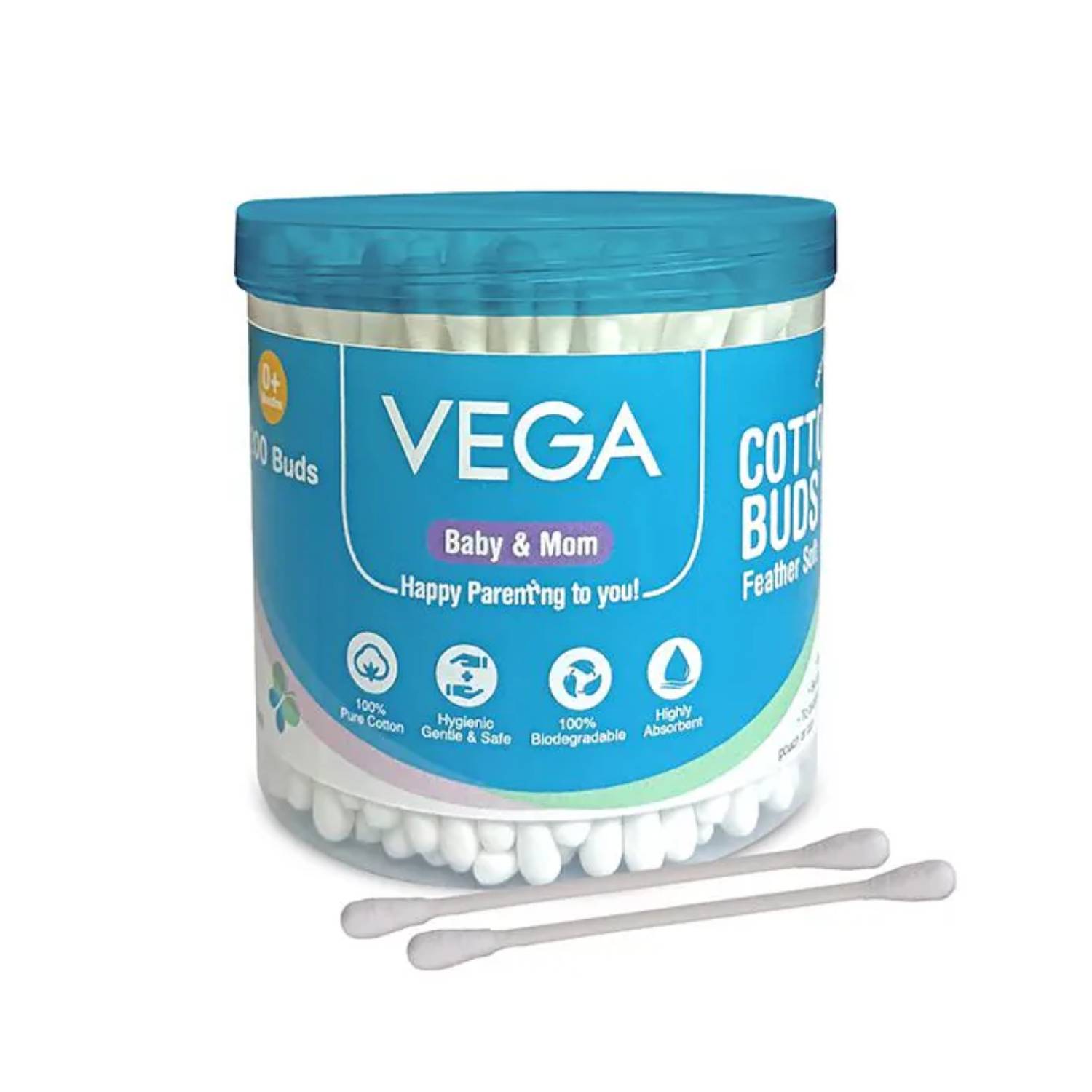Vega Baby & Mom Cotton Buds (100pcs) PP Can - VBHA3-03