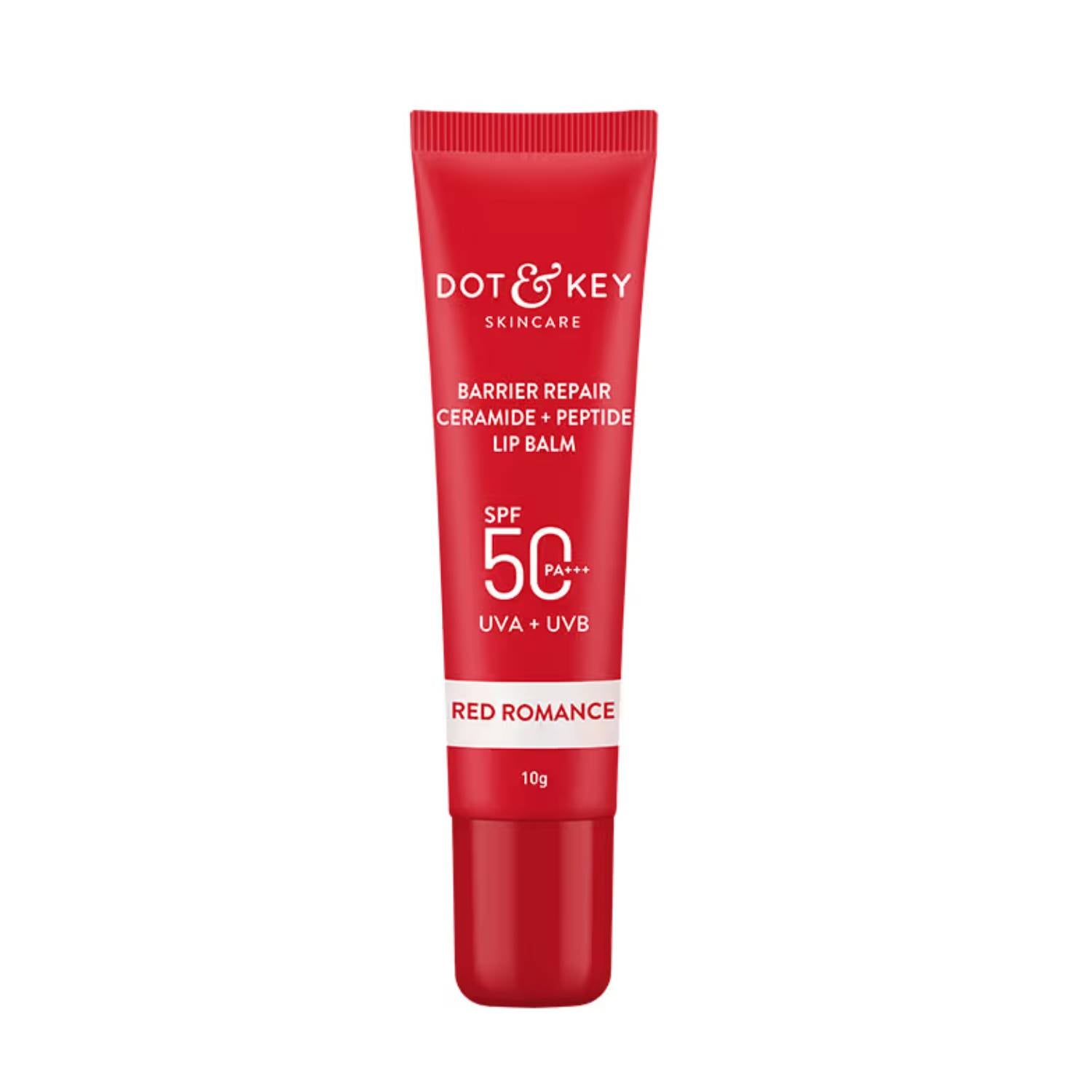Dot & Key Ceramide & Peptide Barrier Repair Brightening Lip Balm SPF 50 PA+++ - Red Romance (10 g)