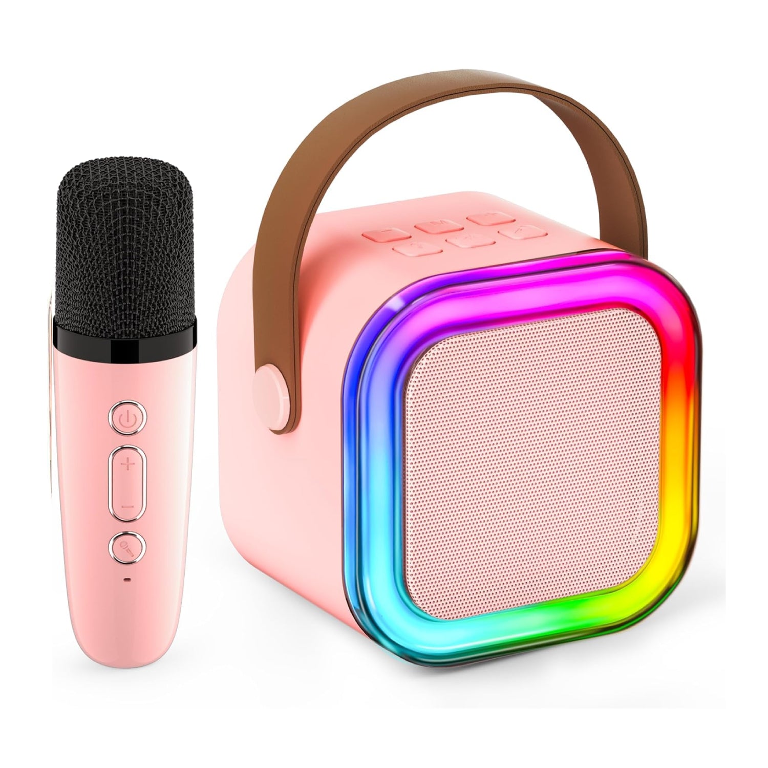 Karaoke Bluetooth Speaker with Wireless Microphone and Dynamic Lights Birthday Gift