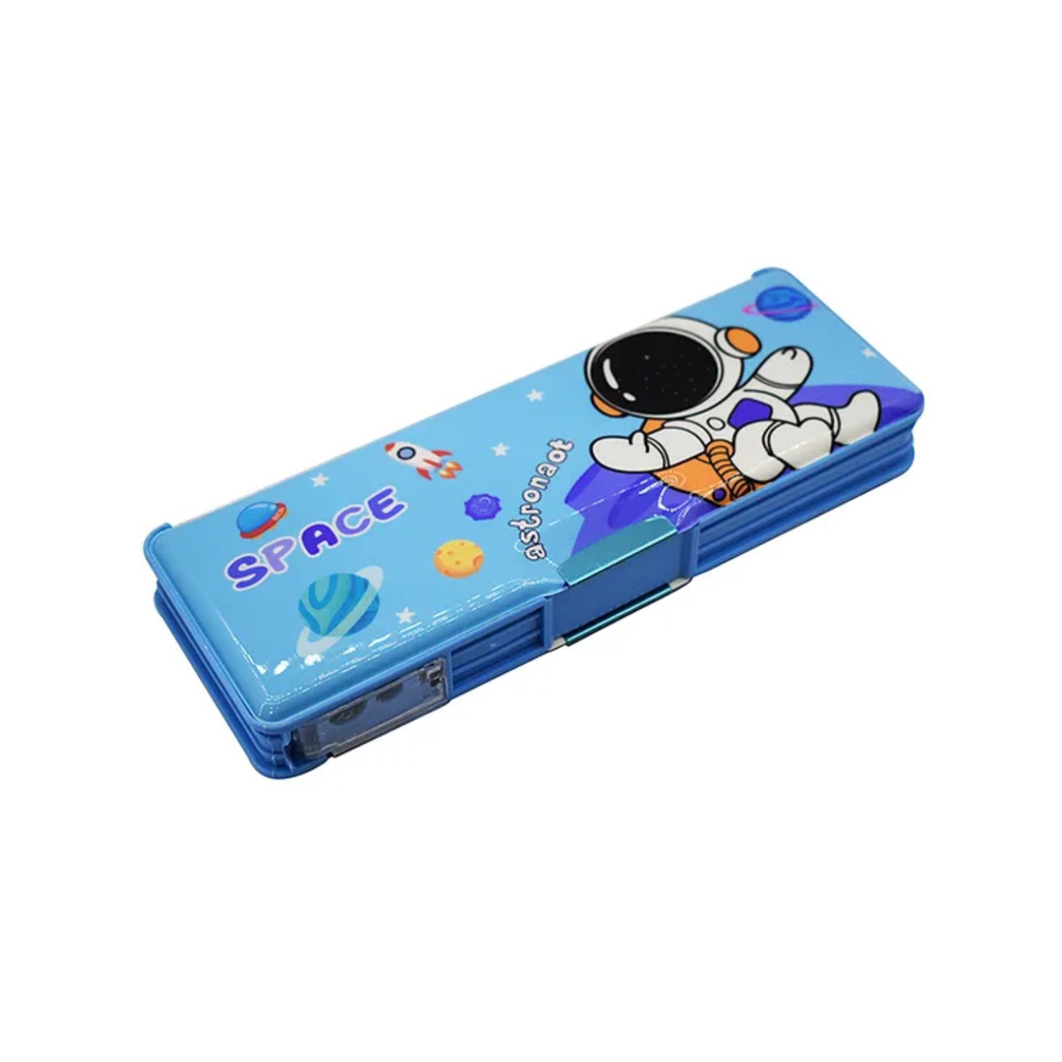 Pencil Box with LED Light and Dual Sharpener for School Kids - Astronaot